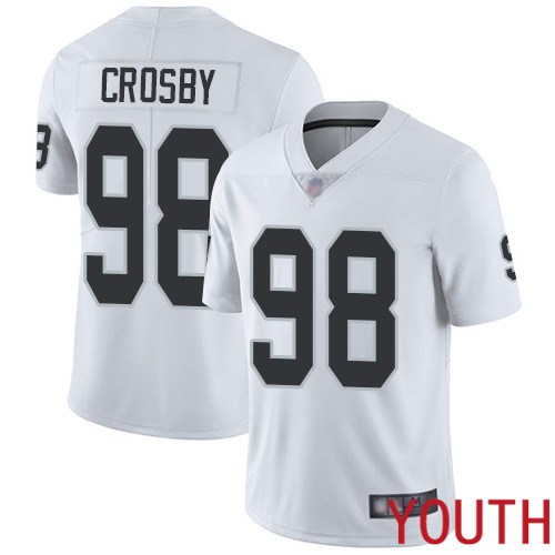 Oakland Raiders Limited White Youth Maxx Crosby Road Jersey NFL Football #98 Vapor Untouchable Jersey->nfl t-shirts->Sports Accessory